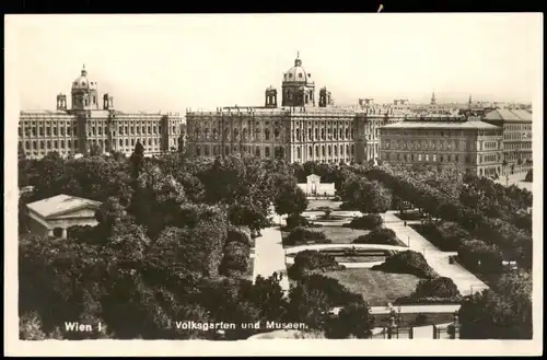 Ansichtskarte Wien Panorama-Ansicht mit Volksgarten und Museen 1926