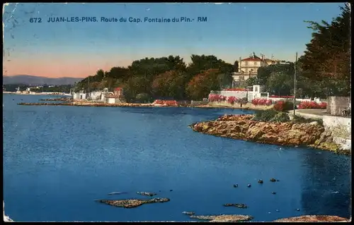 CPA Juan-les-Pins Route du Cap, Fontaine du Pin 1928