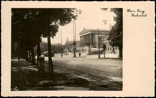 Ansichtskarte Wien Parlament, Wiener Ring, Straßen Partie 1930