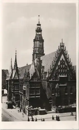 Postcard Breslau Wrocław Rathaus 1956