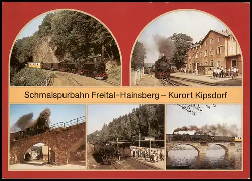 DDR Mehrbild-AK Schmalspurbahn Freital-Hainsberg - Kurort Kipsdorf 1980