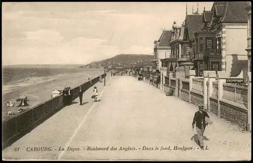 CPA Cabourg La Digue Boulevard des Anglais 1910