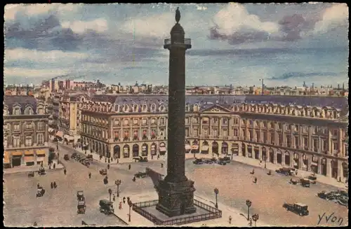 CPA Paris Place et colonne Vendôme 1930