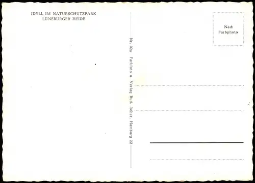 Ansichtskarte .Niedersachsen LÜNEBURGER HEIDE IDYLL IM NATURSCHUTZPARK 1970