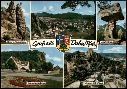 Ansichtskarte Dahn Mehrbildkarte mit Ortsansichten Ort in der Pfalz 1970
