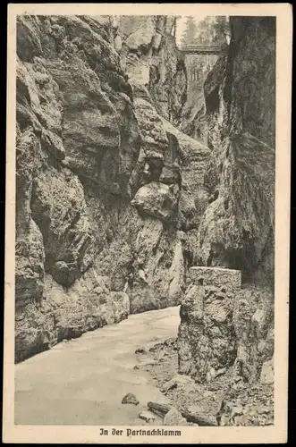 Ansichtskarte Garmisch-Partenkirchen Partnachklamm 1921