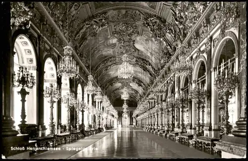 Ansichtskarte Chiemsee Schloß Herrenchiemsee - Spiegelgalerie 1962