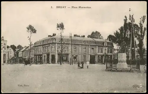 CPA .Frankreich BRUAY Place Marmottan 1916