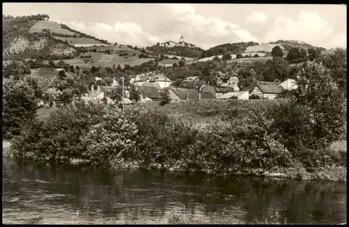 Kahla (Thüringen) Panorama-Ansicht Blick über Saale zur Leuchtenburg 1967