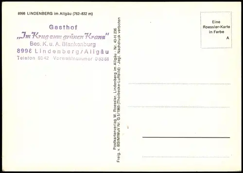 Lindenberg (Allgäu) Panorama-Ansicht auf Ort, Allgäu Alpen Fernansicht 1975