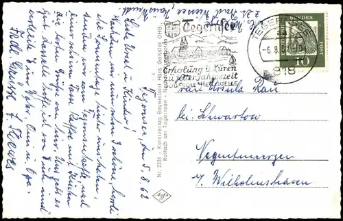 Ansichtskarte Tegernsee (Stadt) Tegernsee, Blauberge und Hirschberg 1956/1962