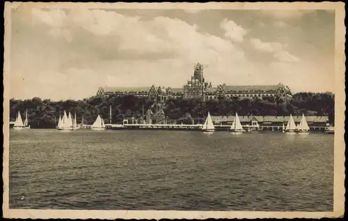 Ansichtskarte Mürwik-Flensburg Marineschule, Segelboote 1941