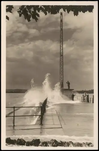 Ansichtskarte Bregenz Bodensee Brandung 1940