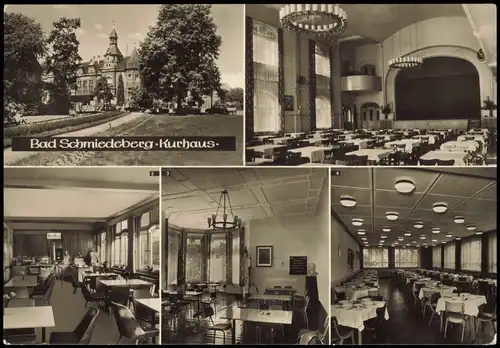 Bad Schmiedeberg DDR Mehrbildkarte Kurhaus Innen & Außen 1976/1975