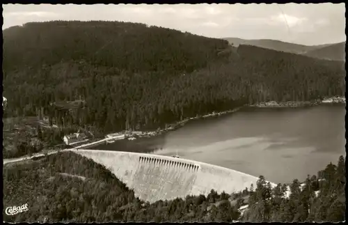 Forbach (Baden) Schwarzenbach-Talsperre im Schwarzwald Luftaufnahme 1962