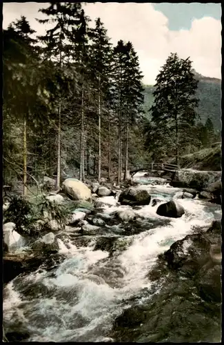 Ansichtskarte Oker-Goslar Das romantische Okertal mit Brücke zur Insel 1960