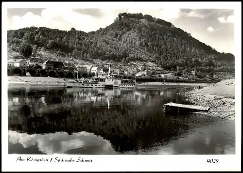 Ansichtskarte Königstein (Sächsische Schweiz) Elbdampfer, Stimmungsbild 1980