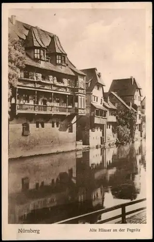 Ansichtskarte Nürnberg Alte Häuser an der Pegnitz 1928