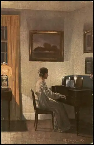 Ansichtskarte  Künstlerkarte Alfred Broge: Gamle Melodier Alte Melodien 1920