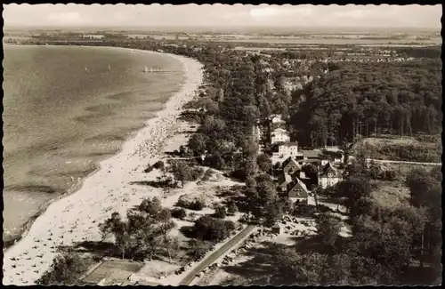 Timmendorfer Strand Luftbild Strand Partie Ostsee vom Flugzeug aus 1960