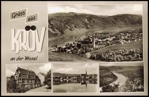 Ansichtskarte Kröv (Mosel) Mehrbildkarte mit 4 Ortsansichten 1966