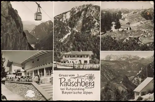 Ruhpolding Umland-Ansichten Gruss vom Rauschberg Mehrbild-AK 1957