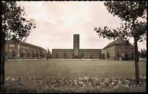 Ansichtskarte Wilhelmshaven Partie am Rathaus Rathausplatz 1956