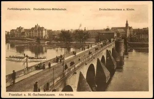 Sachsenhausen-Frankfurt am Main Fortbildungsschule Mittelschule  Kirche 1922