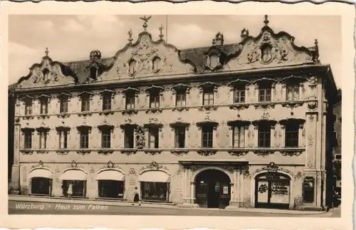 Ansichtskarte Würzburg Haus zum Falken, Bank 1930