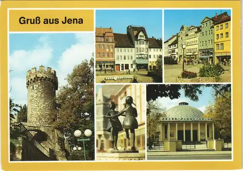 Jena Pulerturm, Markt, Johannisstraße, Platz der Kosmonauten   1990