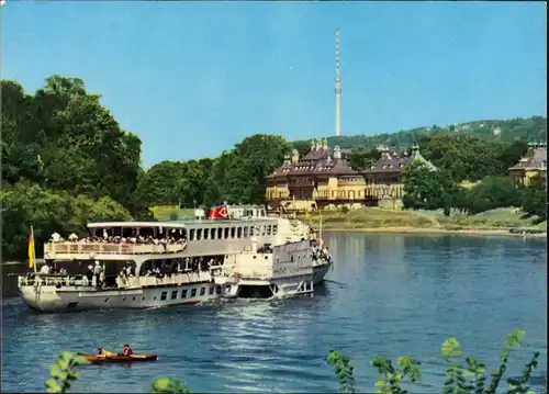 Pillnitz Schloss Fernsehturm Dresden, Dampfschifffahrt (Weiße Flotte) 1982