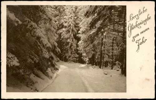 Ansichtskarte  Neujahr Sylvester New Year AK Winter Stimmungsbild 1920