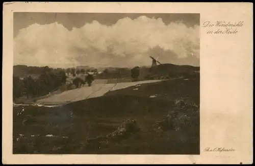 Ansichtskarte  Künstlerkarte Die Windmühle in der Heide (Hofmeister) 1921