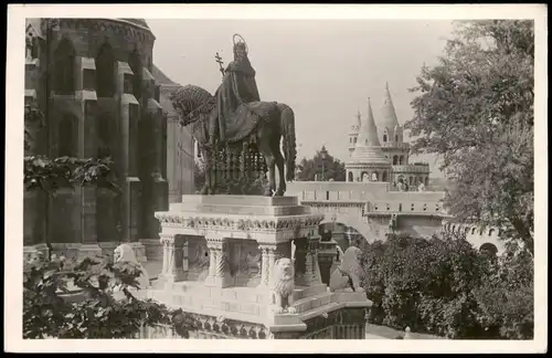 Budapest Fishers Bastion Holy Stephen's Statue, Fischerbastei 1960