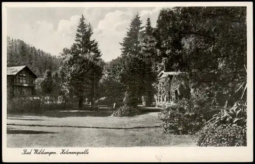 Ansichtskarte Bad Wildungen Partie an der Helenenquelle 1940