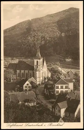 Ansichtskarte Lautenbach (Ortenaukreis) Straßenpartie mit Kirche 1934
