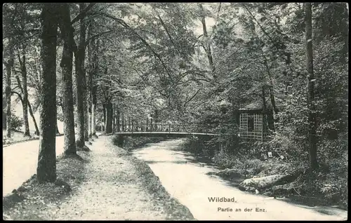 Ansichtskarte Bad Wildbad Partie an der Enz 1912