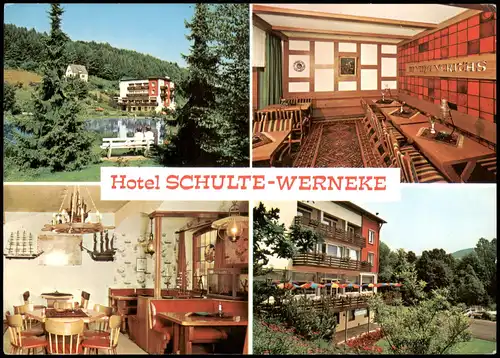 Siedlinghausen-Winterberg Mehrbildkarte Hotel-Pension SCHULTE WERNEKE 1980