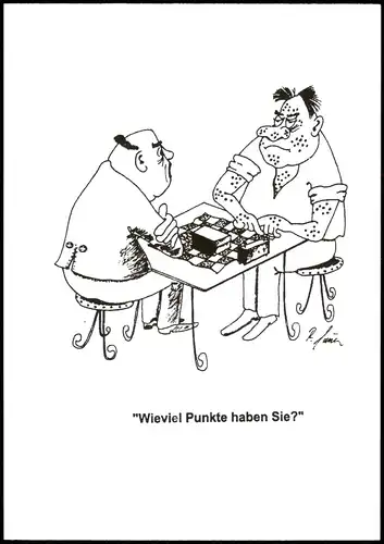 Ansichtskarte  "Wieviel Punkte haben Sie?" Schach-Spiel Motiv-AK 1980