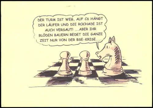 Ansichtskarte  Schach-Spiel Chess-Game Motivkarte mit Spiel-Figuren 2003