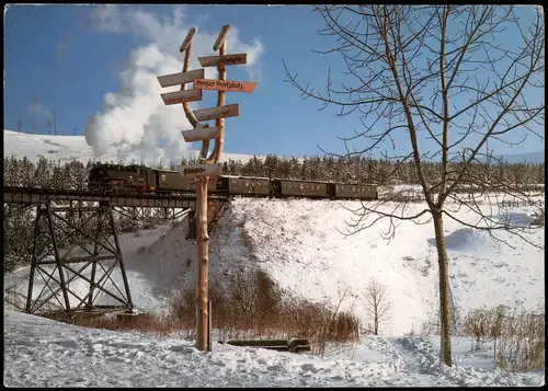 .Sachsen Schmalspurbahn Cranzahl-Oberwiesenthal Hüttenbachtalviadukt 1988