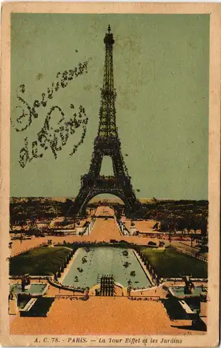 CPA Paris Eiffelturm/Tour Eiffel, Glitzereffekt 1928