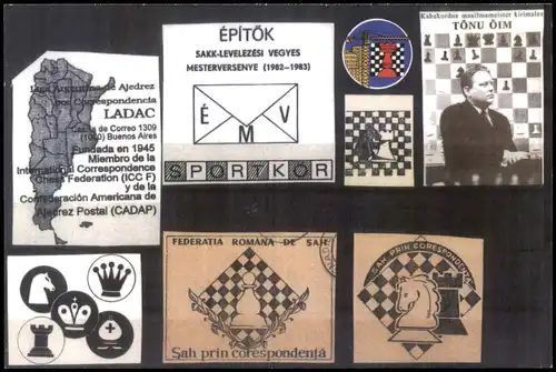 Div. Schach-Motive Chess signs appearing on correspondence 1980