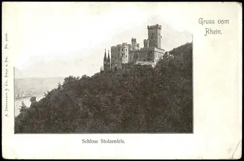 Stolzenfels-Koblenz Schloß Stolzenfels Burg Castle Gruss vom Rhein 1900