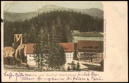 Ansichtskarte Allerheiligen Ruine und Gasthof 1899
