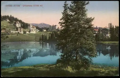 Ansichtskarte Arosa Umlandansicht mit Untersee 1917