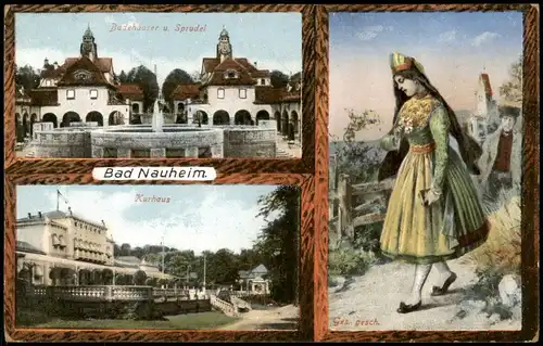 Ansichtskarte Bad Nauheim Mehrbild-AK Badehäuser, Kurhaus uvm. 1930