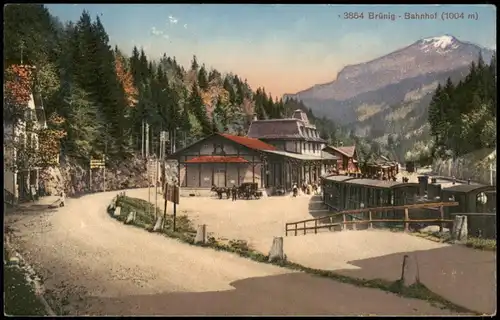 Ansichtskarte Brünig BE-Meiringen Brünig - Bahnhof (1004 m) 1910