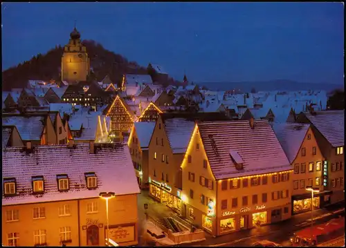 Ansichtskarte Herrenberg Panorama-Ansicht Blick auf Geschäftsstraße 1990