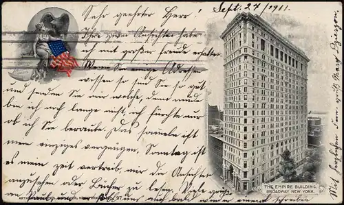 Manhattan New York City Broadway Empire Building -1901  gel. USA n. Deutschland